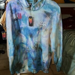 Men's Blue Tie-Dye Hoodie